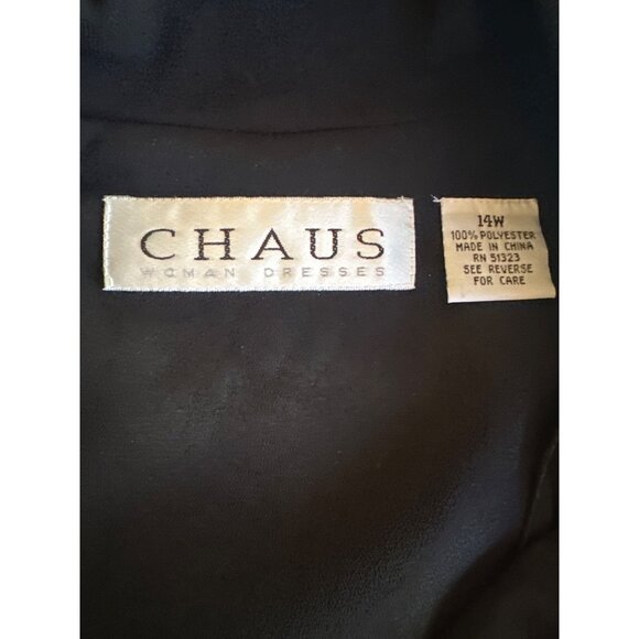Chaus Womens Black Dress 14W Gold Buttons Short Sleeve Machine Washable - Picture 7 of 8